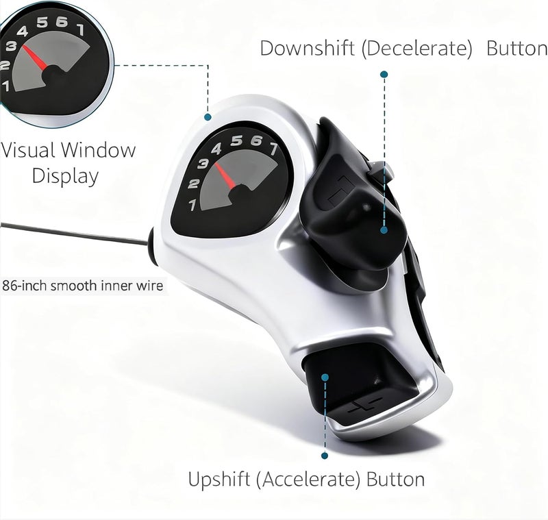 Fredertent Bike Shifter Lever 3x7 Speed Right Thumb Gear Shift Lever – KD50-3x7 Bicycle Shifter for Mountain City Road Hybrid Electric Cruiser and Kids Bikes (KD50-3x7) - Image 2